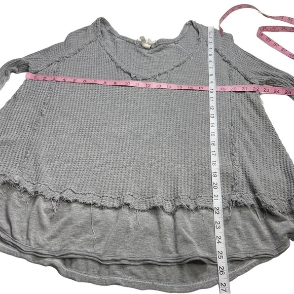 Free People oversized Laguna thermal thumb holes in light heather gray size XS - Picture 7 of 14